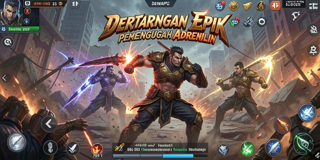 Gameplay DEWAPG yang seru dan menegangkan saat bertarung.
