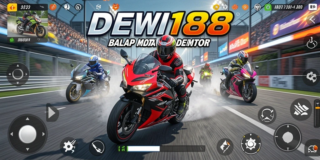 Gameplay seru DEWI188 dengan balapan motor yang menegangkan.