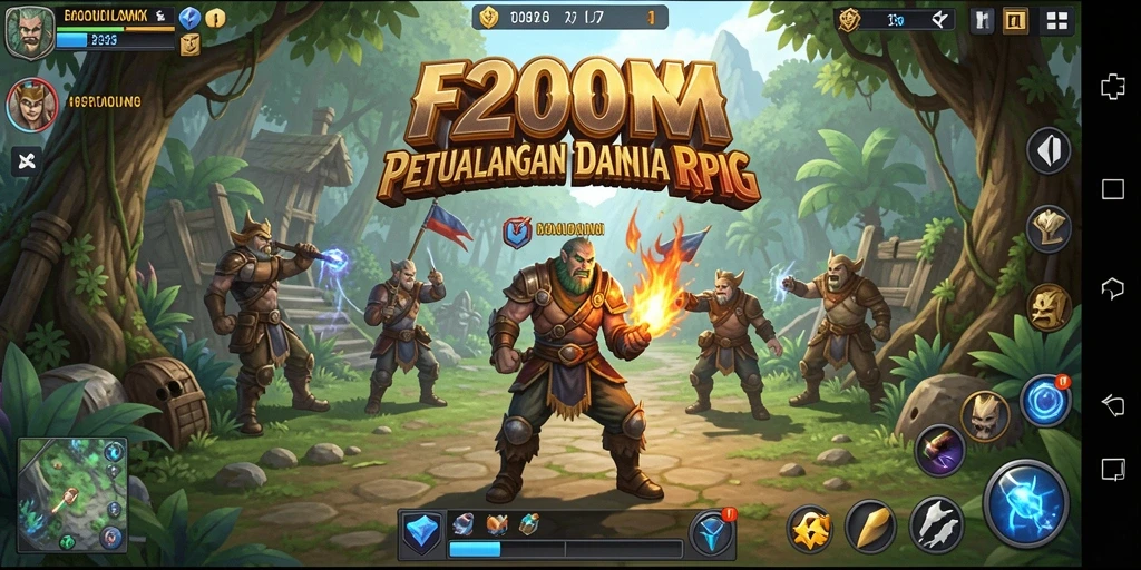 Tampilan gameplay <strong>F200M</strong> yang memukau dalam petualangan RPG.