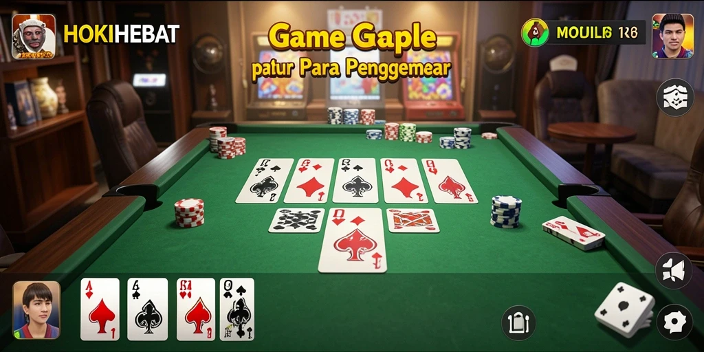 Tampilan menarik dari gameplay HOKIHEBAT saat bermain Gaple.