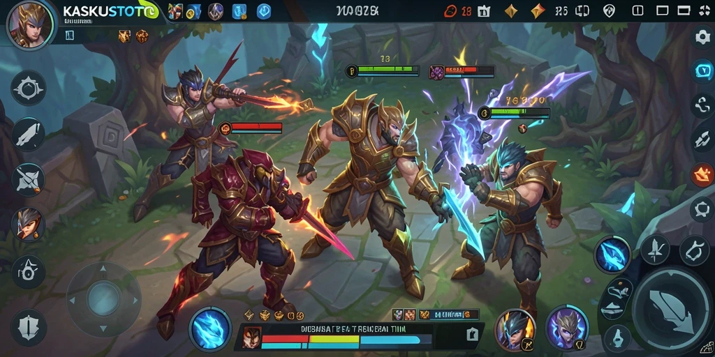 Tampilan gameplay seru dari KASKUSTOTO dengan pertarungan tim yang strategis.