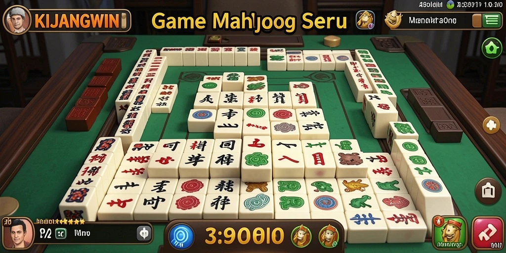 Screenshot KIJANGWIN menampilkan gameplay Mahjong yang menarik.