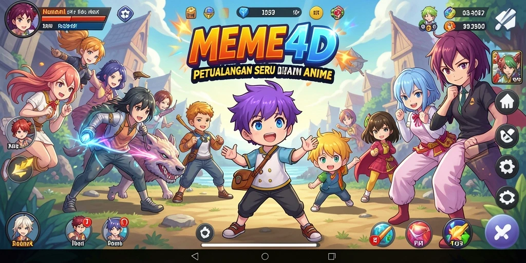 Screenshot menunjukkan karakter Anime dalam aksi seru.
