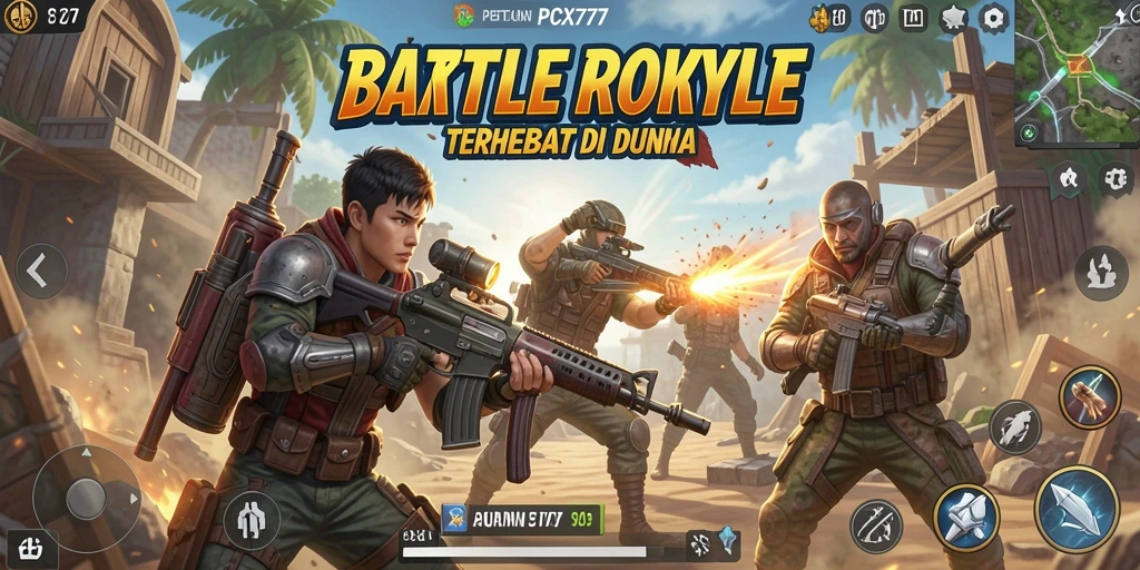 Tangkapan layar gameplay PCX777 dengan aksi Battle Royale yang seru.