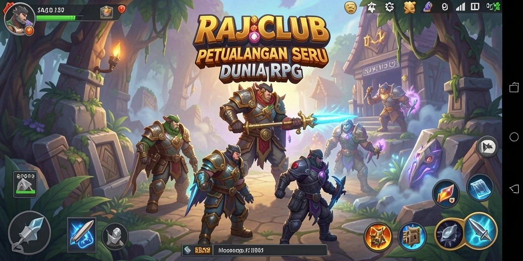 Tampilan gameplay seru dalam dunia RPG RAJACLUB.