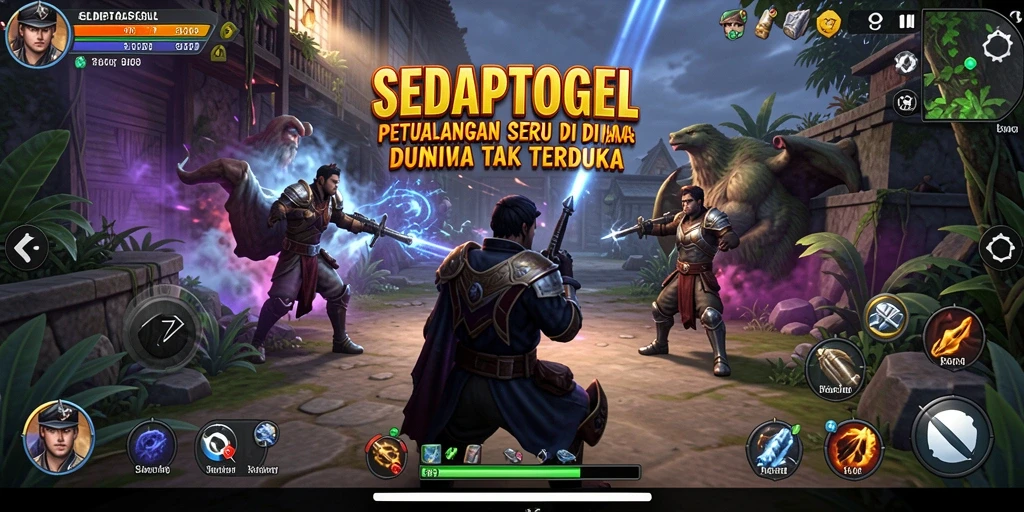 Tampilan gameplay SEDAPTOGEL yang menegangkan dan penuh aksi.