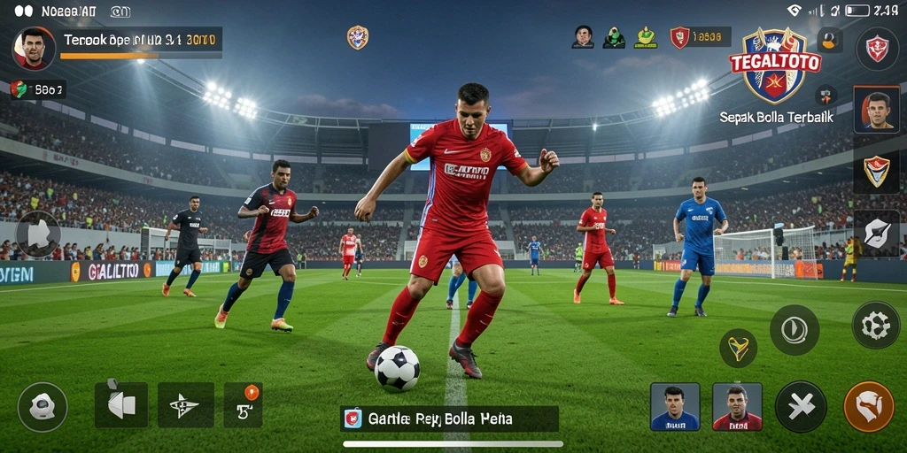 Gameplay TEGALTOTO yang menegangkan dan penuh aksi sepak bola.