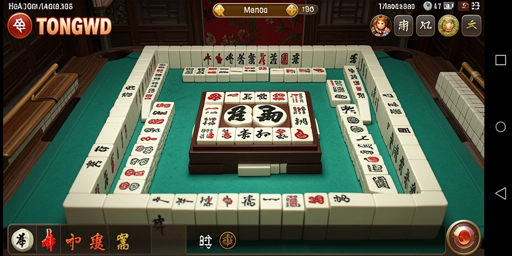 Tampilan gameplay menarik dari TONGWD, permainan Mahjong yang seru.