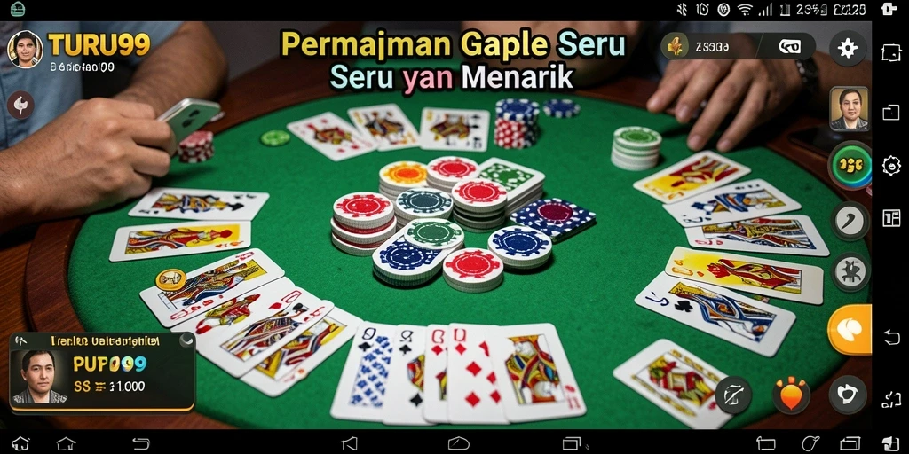 Screenshot gameplay TURU99 menampilkan momen seru saat bermain Gaple.