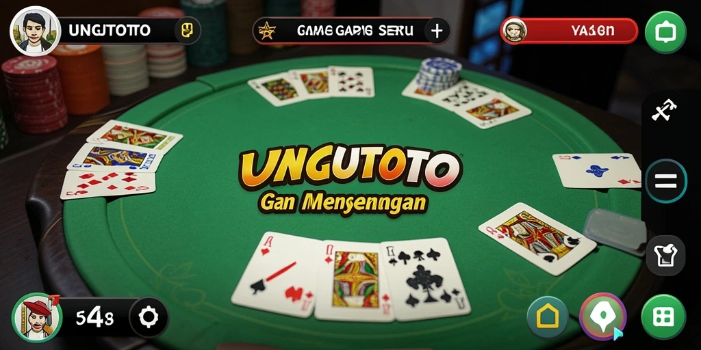 Tampilan gameplay seru UNGUTOTO saat pemain bersaing dalam Gaple.