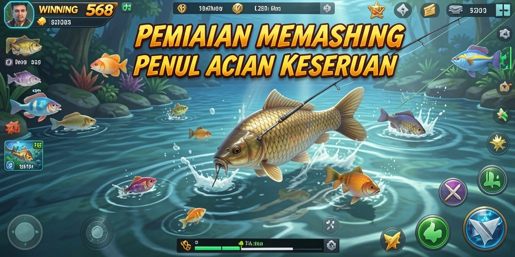 Tampilan gameplay WINNING568 dengan aksi memancing yang seru dan grafis menawan.
